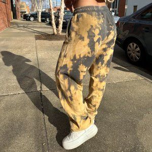 Champion Grey & Cream Bleach Dyed Sweatpants